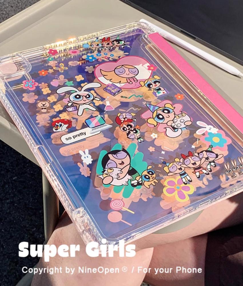 Ipad case 슈퍼걸파워펖걸 아이패드케이스 귀여운 에어 프로 아이패드 탭 커버 파우치