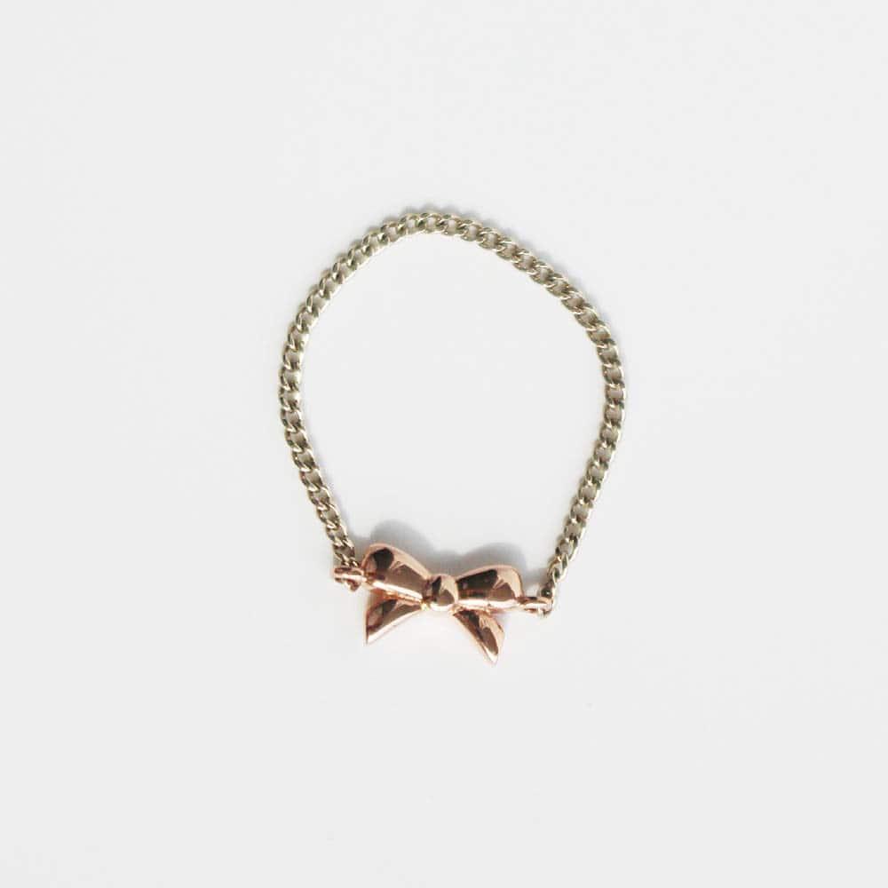 18K 14K 리본 체인 반지