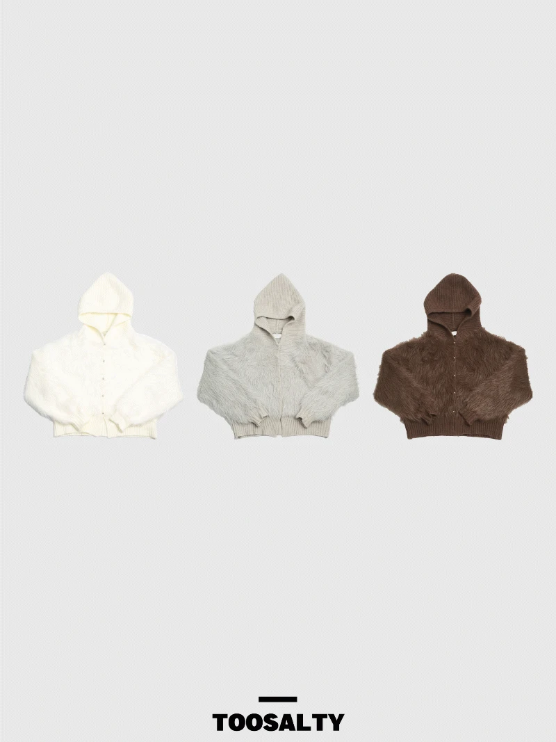 메이 에코 퍼 후드 가디건 (3 colors)