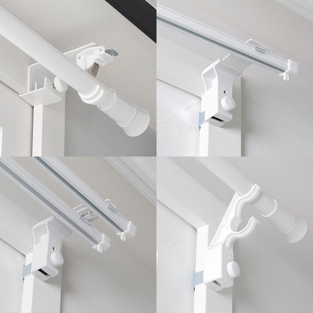 안뚫어고리 못없이 커튼봉 무타공 블라인드 커튼 레일 이중 브라켓 압축봉 암막 설치 달기