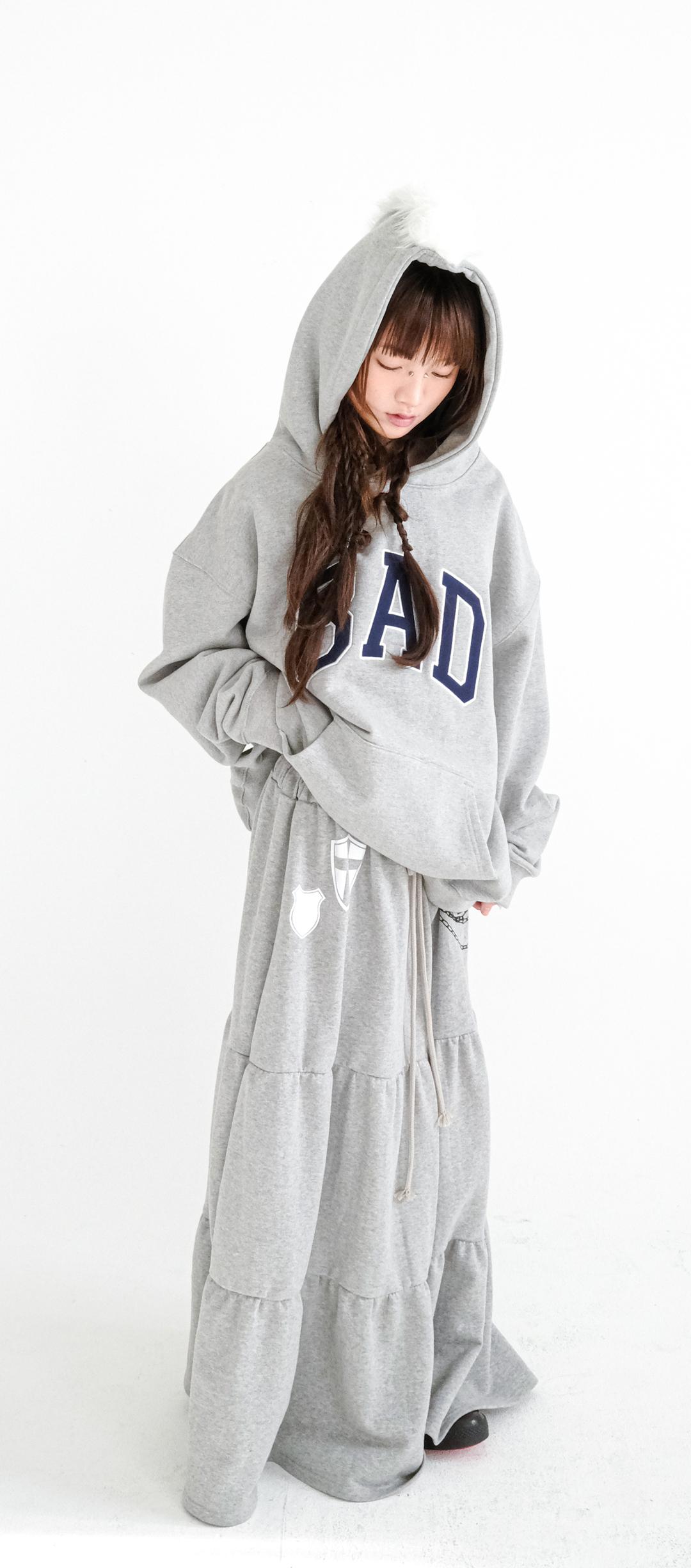 [fa.er.ie] maxi jersey tiered skirt (melange grey)