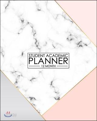 12 Month Student Academic Planner: Elegant Pink and Gold Marble 12-Month Study Calendar Helps Elementary, High School and College Students Prioritize - 예스24