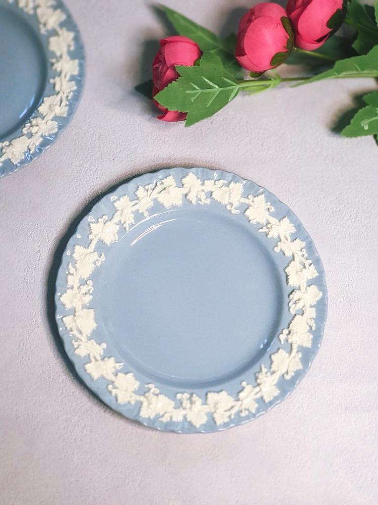 빈티지 웨지우드 퀸즈웨어 크림온라벤더 쉘타입 브레드 접시