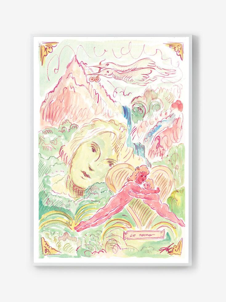 Live Together - 일러스트 감성 인테리어 포스터 액자