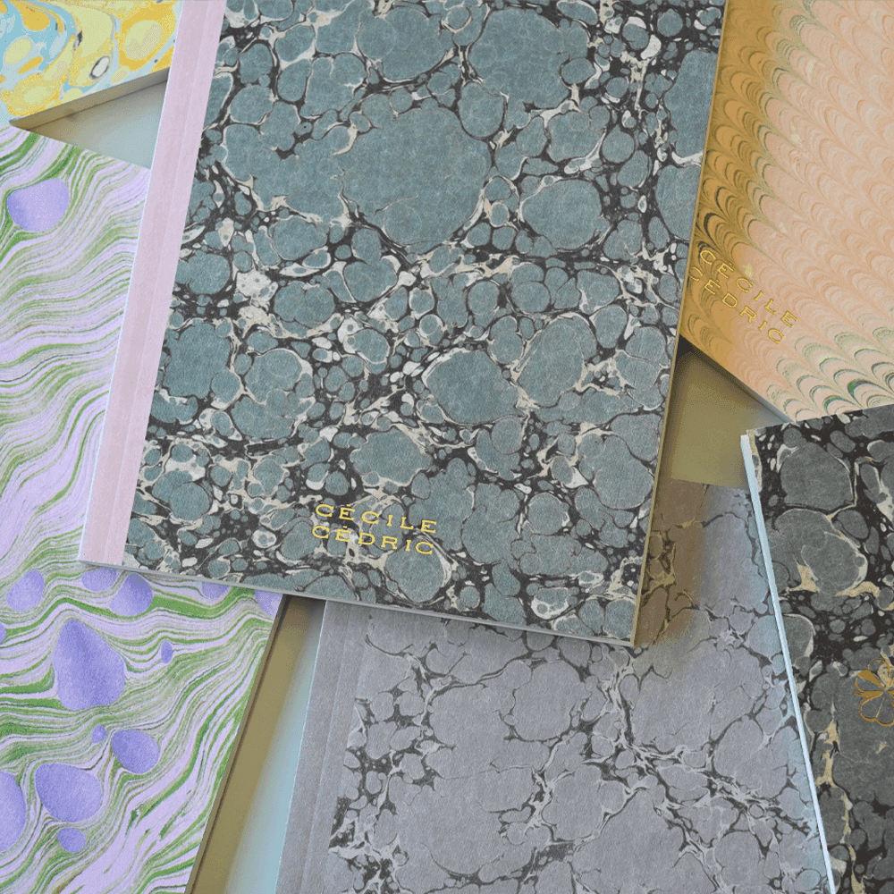 세실 앤 세드릭 마블링 노트 5칼라 택1 + 견출지스티커 2매