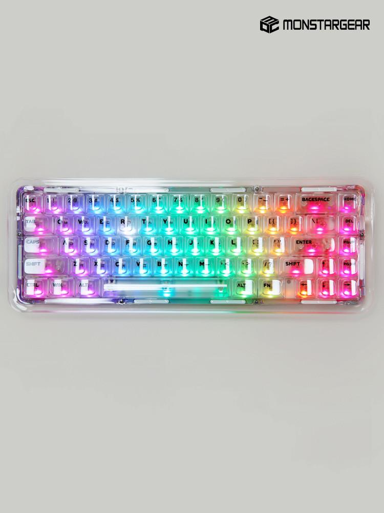 [중고] [리퍼비시]몬스타기어 아쿠아67 RGB 핫스왑 기계식 커스텀 유무선 투명키보드