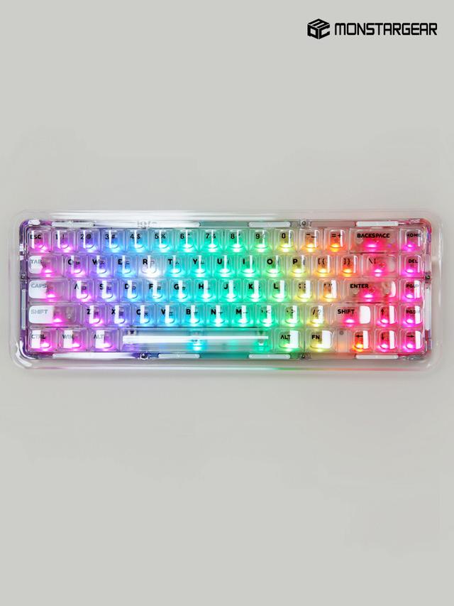 [중고] [리퍼비시]몬스타기어 아쿠아67 RGB 핫스왑 기계식 커스텀 유무선 투명키보드