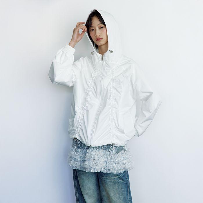 SHIRRING WIND BREAKER WHITE
