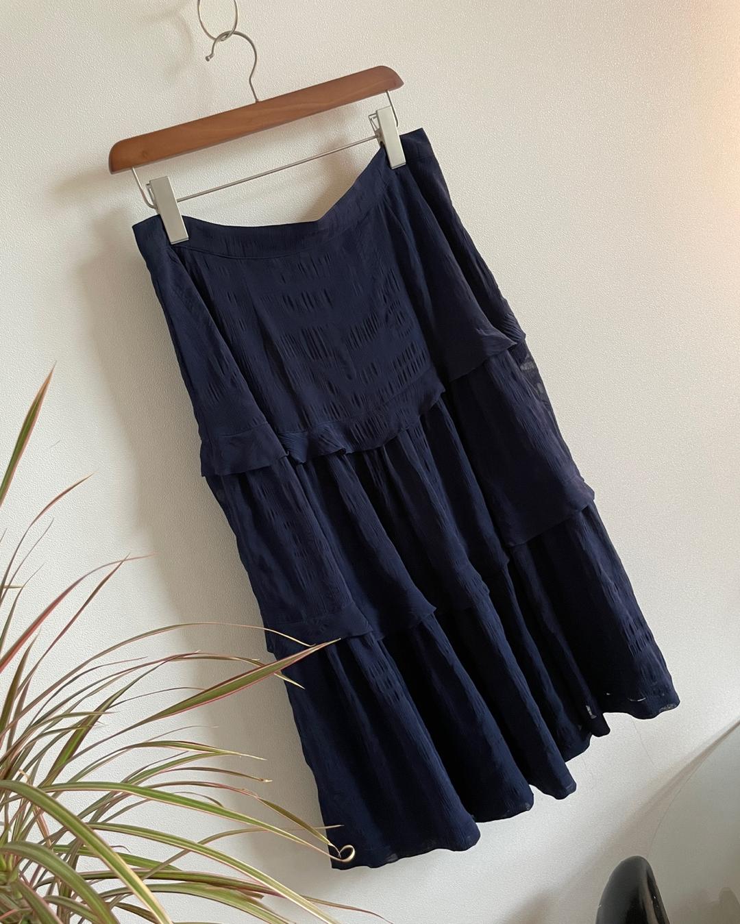 frill tiered long skirt