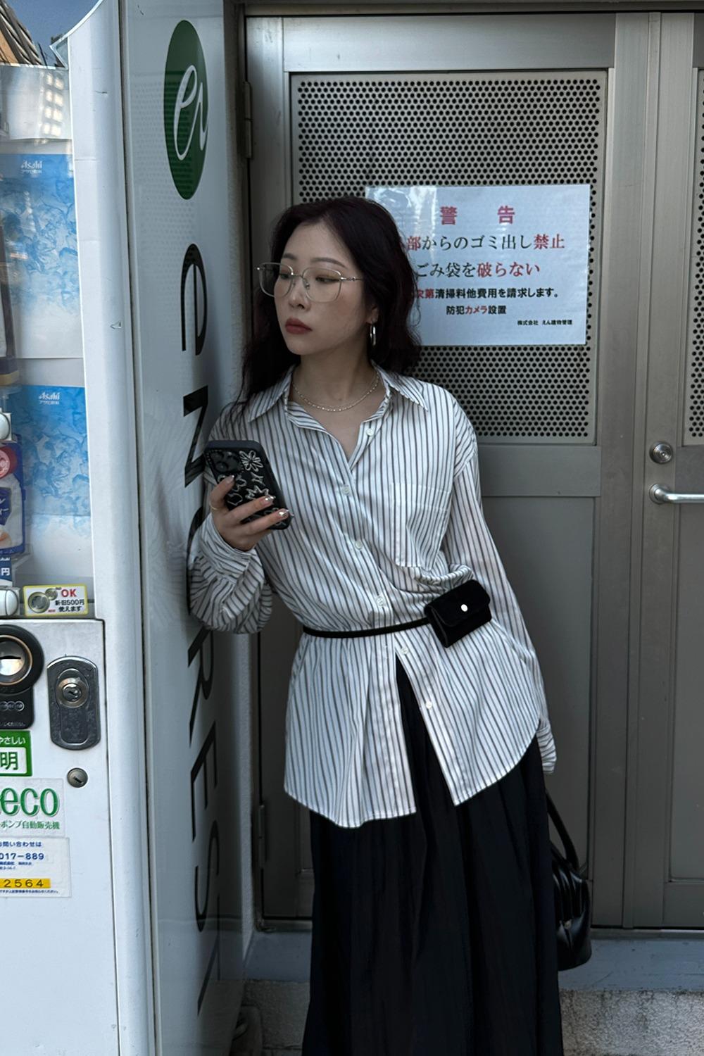 우난 오피스 스트라이프 셔츠 3 colors