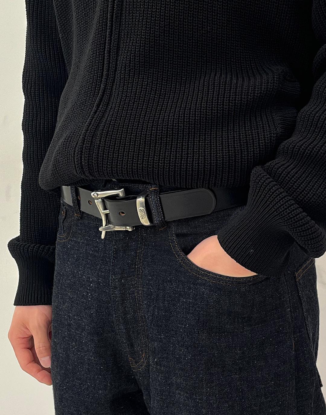1 1/4" Quick Release Pewter Buckle Belt (Black)