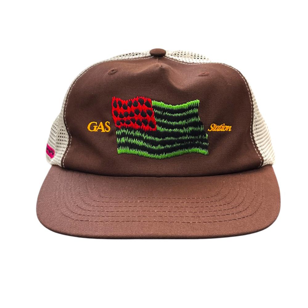 [GASSTATION] GAS HAT 002 Flag Mesh Cap (Brown)