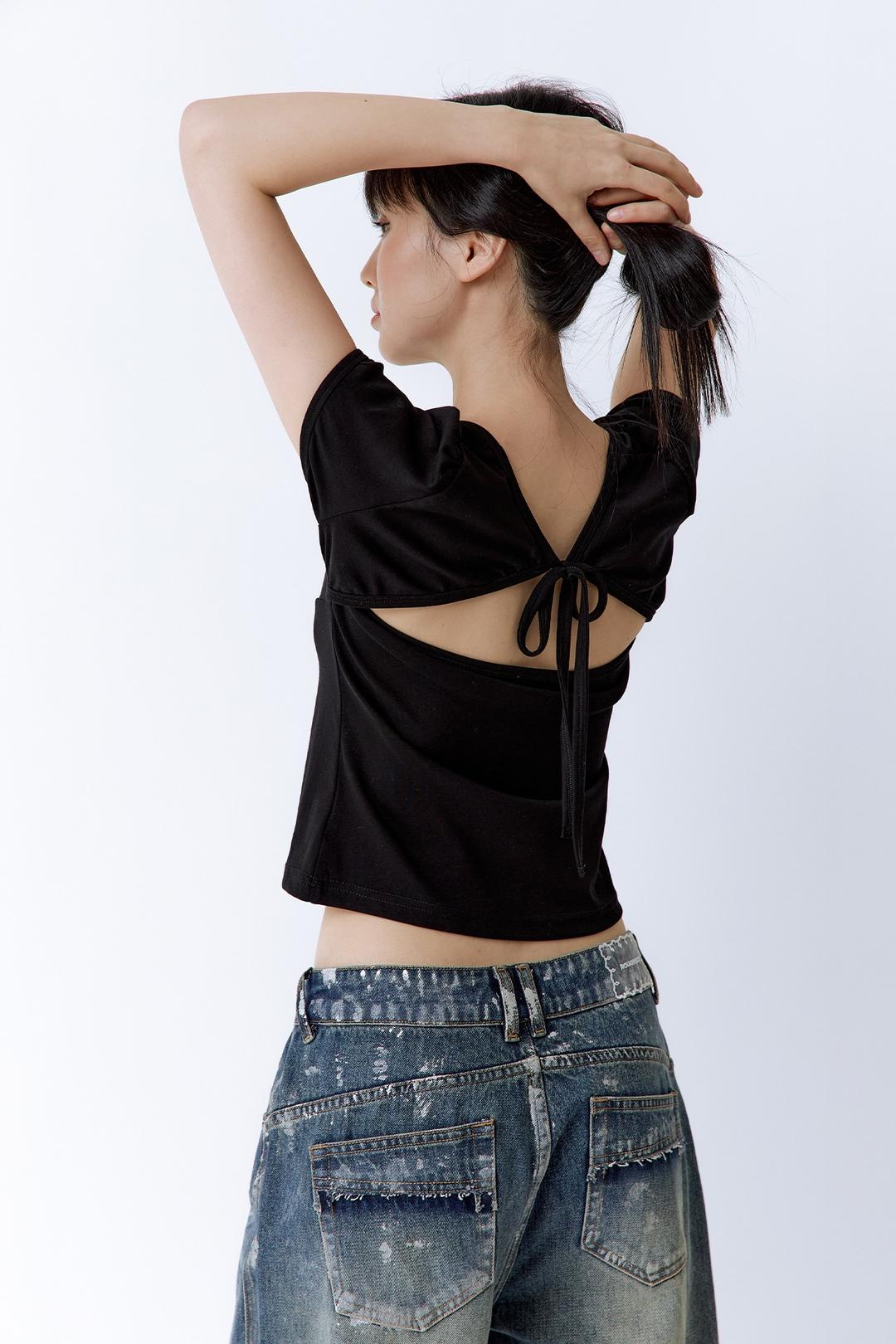 Tilly Back Open Top Black