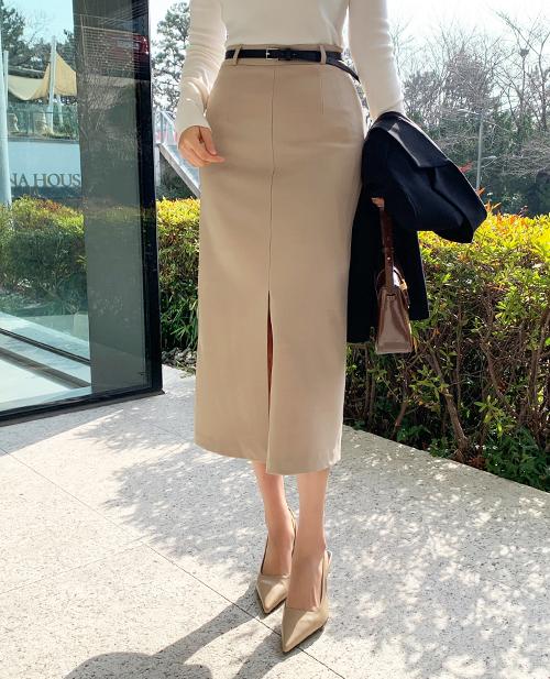 포키 벨트 앞트임 스커트