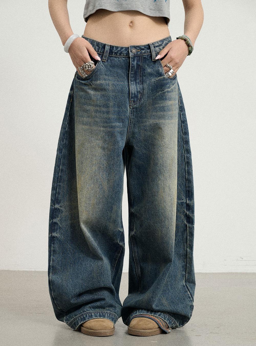 Retro Curve-Line Denim