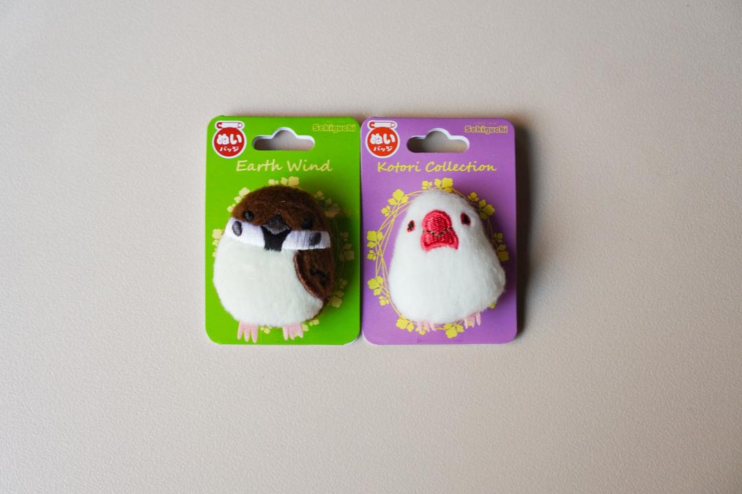 일본 참새 빨간부리 새 인형 뱃지 - 코토리 컬렉션 귀여운 정 품 캐릭터 브로치 굿즈