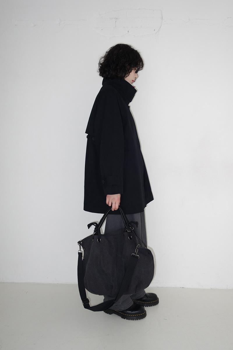 미리내로 [미리봄🌸/하이넥] 키아르 케이프 하프 트렌치 코트