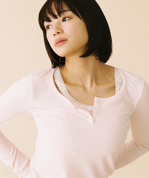 [ SET ] 3버튼 롱슬리브 & 슬리브리스(핑크)