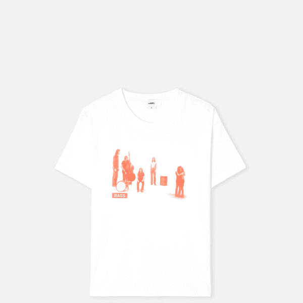 Renoir band stipple crew T-shirt white