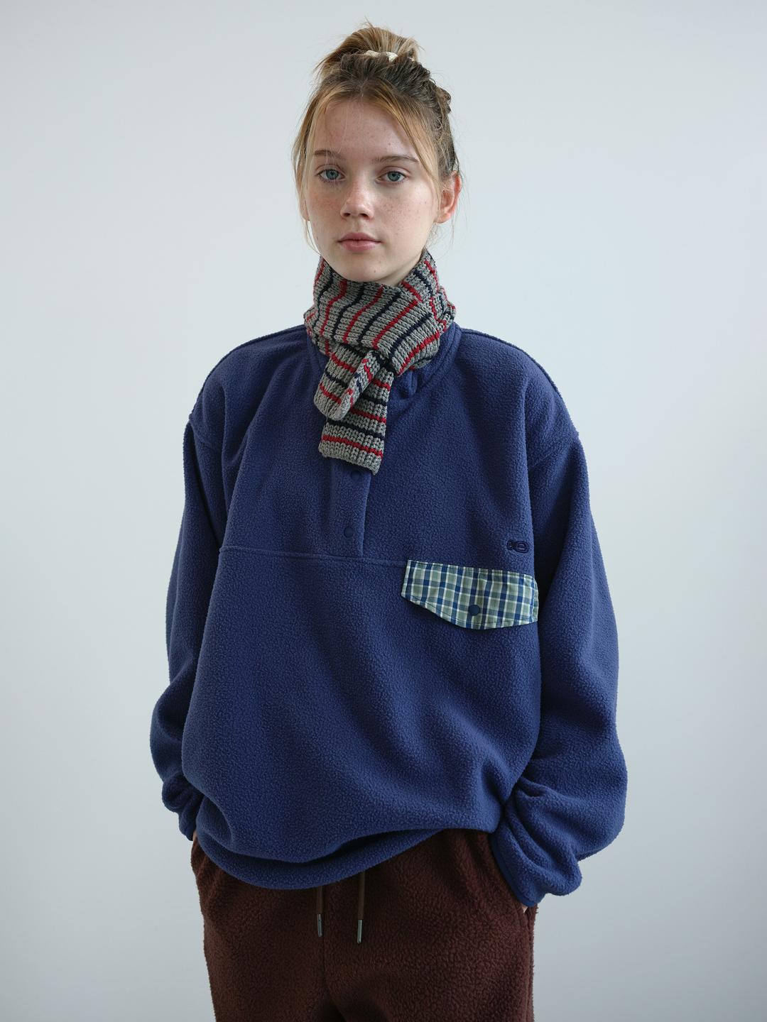 스트라이프 미니 머플러 (Grey)