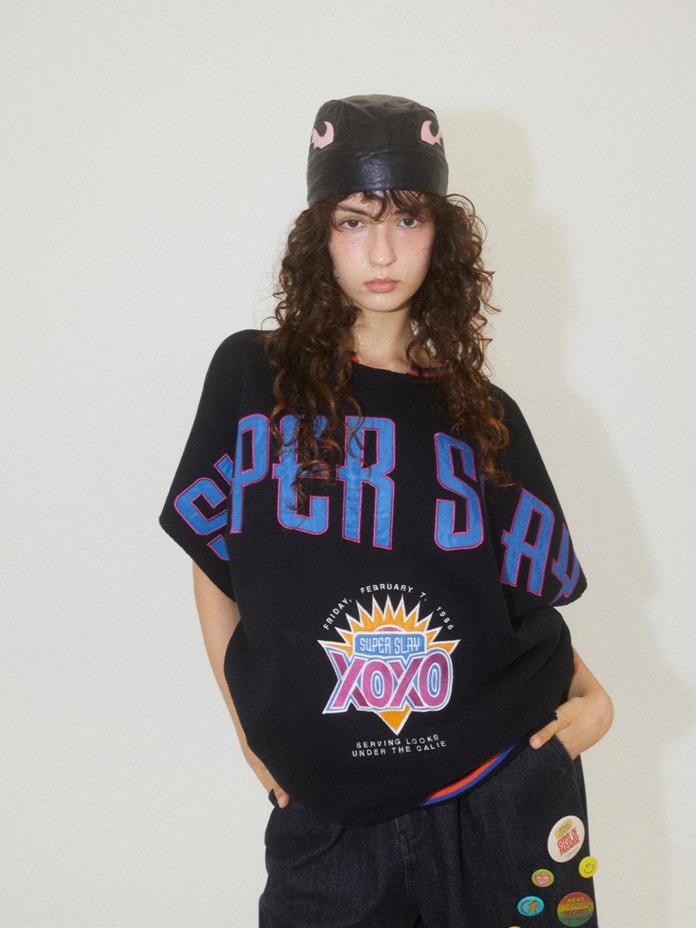 VINTAGE SUPER SLAY CUT-OFF VEST BLACK