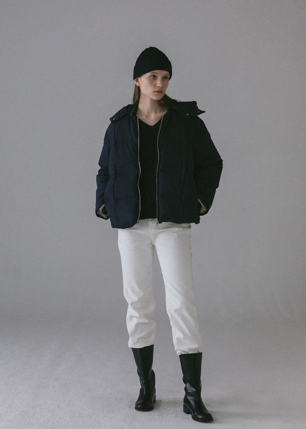 Detach Hood Puffer Jacket (Navy)