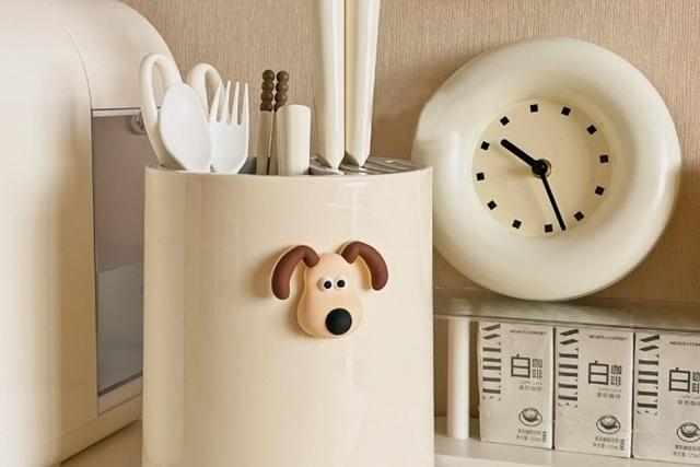 버터컬러 포인트 회전형 칼 꽂이 수저통 2color