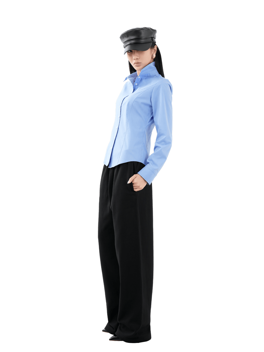 클래식 슬림핏 셔츠 (블루)