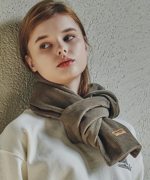 코듀로이 플리스 머플러(그린)