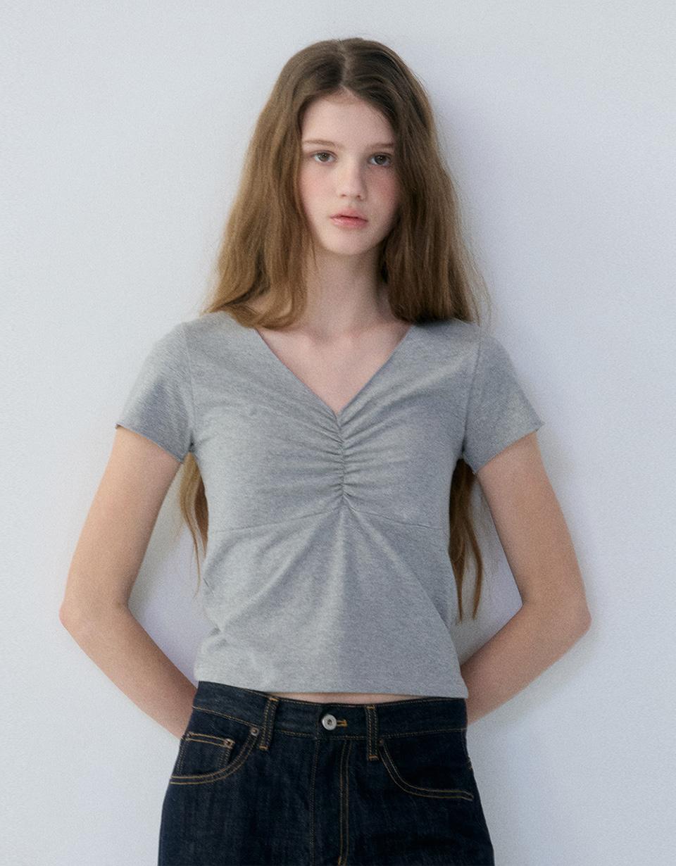 Alice Shirring T-Shirt (Melange)
