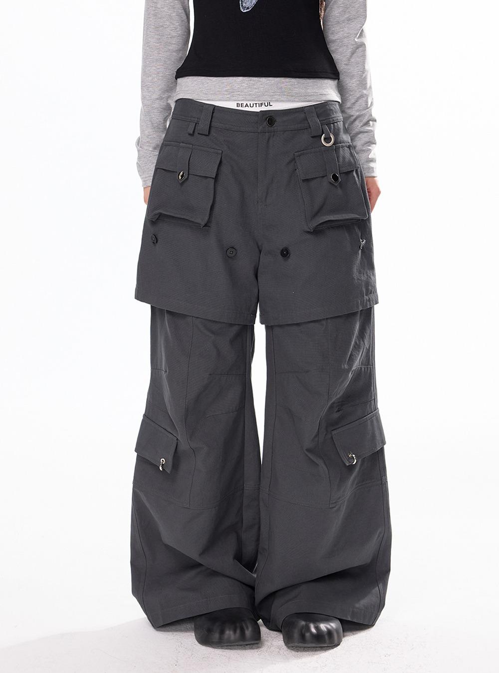 Deconstructed Multi-Work Wide Pants