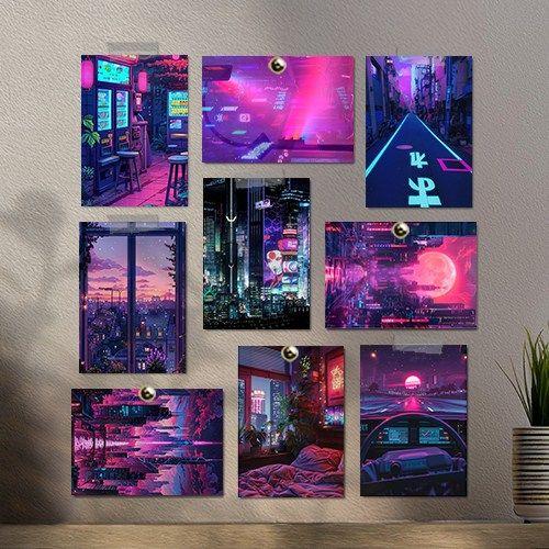 하이파이 사이버펑크 인테리어 엽서 30장세트 미니 포스터 사이버