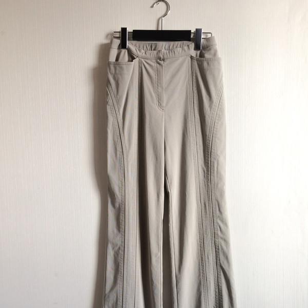 line point cotton pants
