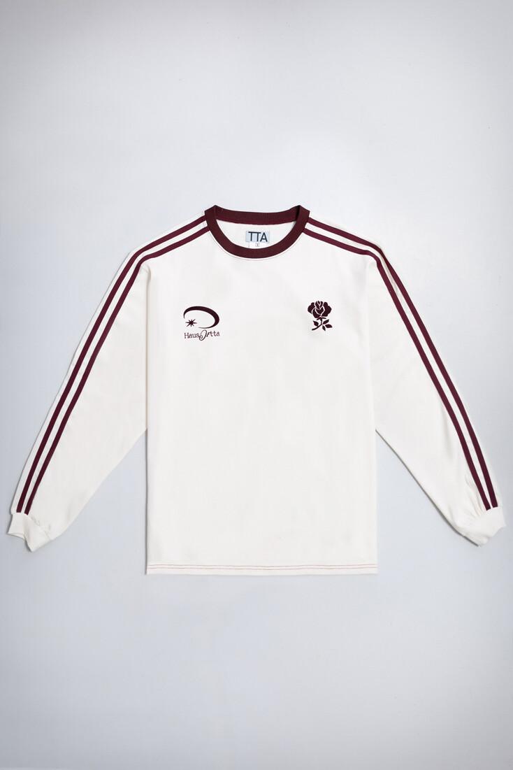 HAUS FLOCKING PRINT L/S TSHIRTS-MUTE IVORY