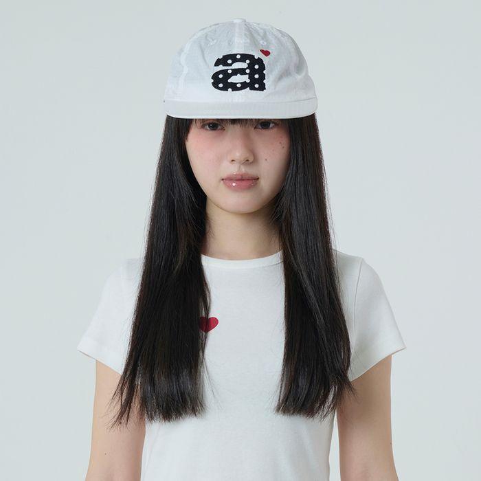 DOT SMALL LETTER NYLON CAP [WHITE]