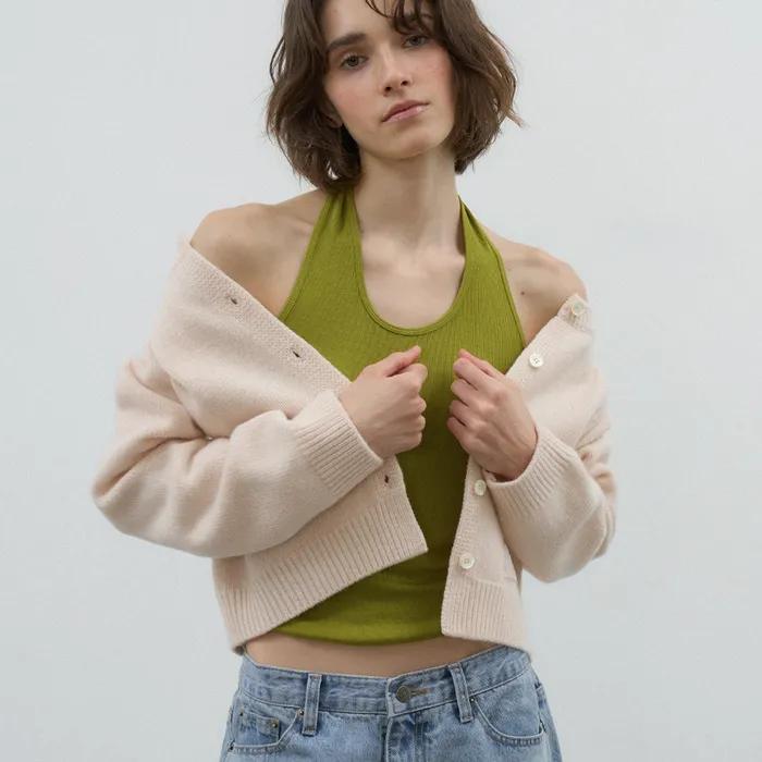 All round halter sleeveless (olive)