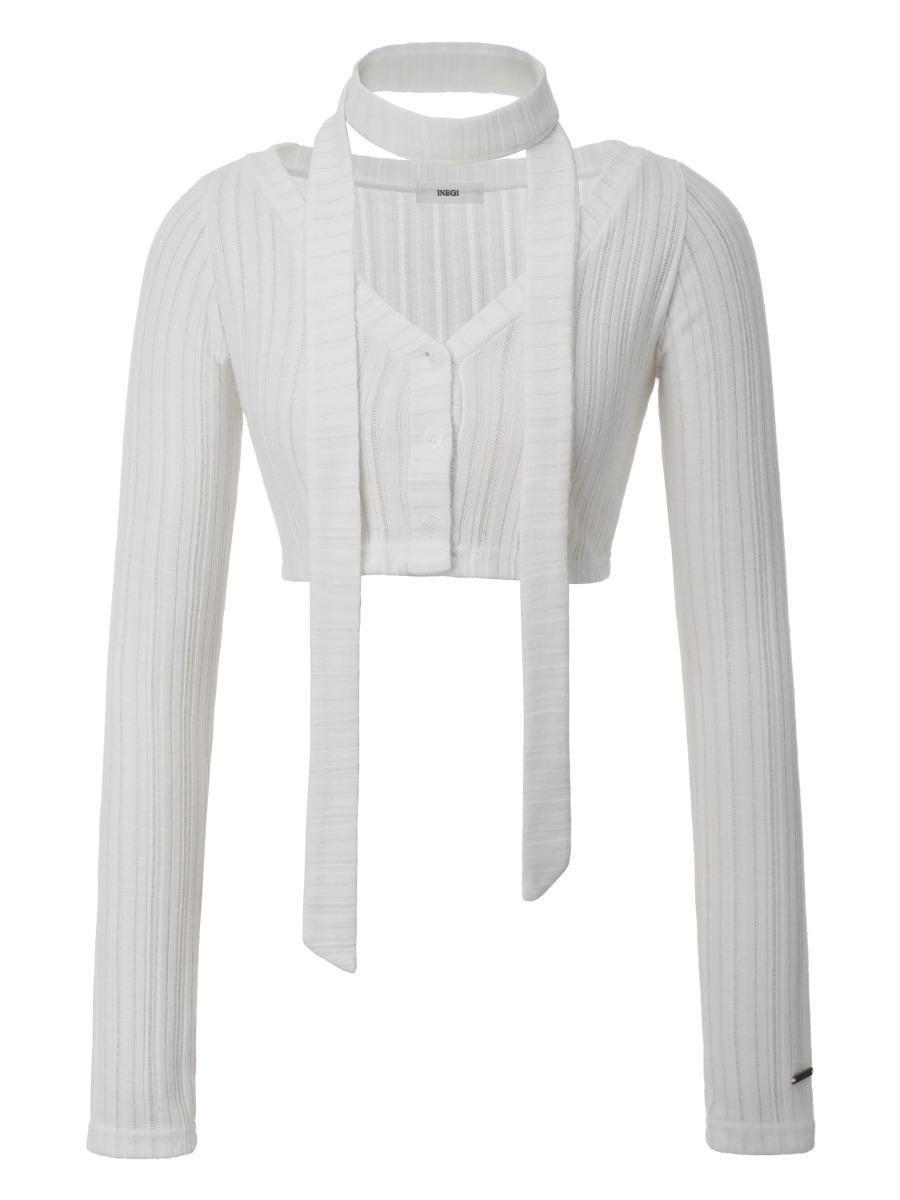 [INEGI MADE] Kitten Muffler Cardigan (ivory)