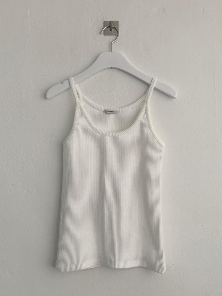 [아이 블랙 당일배송] helvetica 헬베티카 마일 골지 나시 슬리브리스 티셔츠