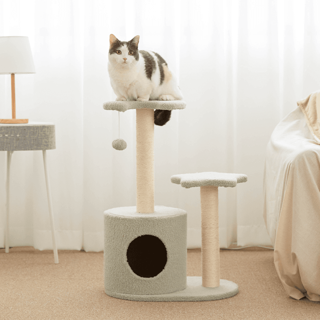 고양이섬 마카롱 2단 캣타워 핑크/그레이/라이트블루