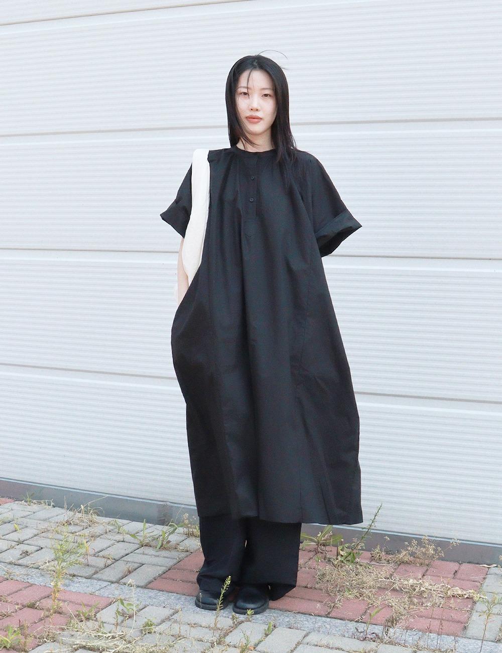 henley cotton short sleeves dress