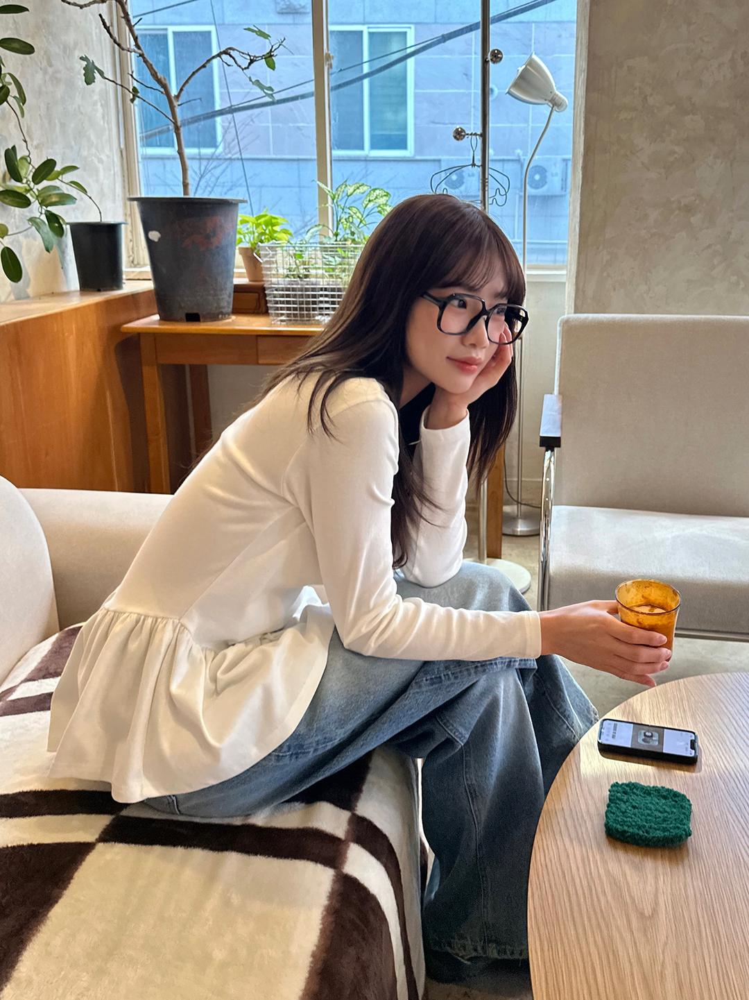 위시러브미 프릴 레이어드 티셔츠 2 color
