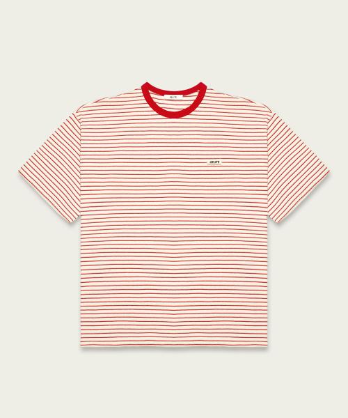 HET LOGO STRIPE T-SHIRTS (RED)
