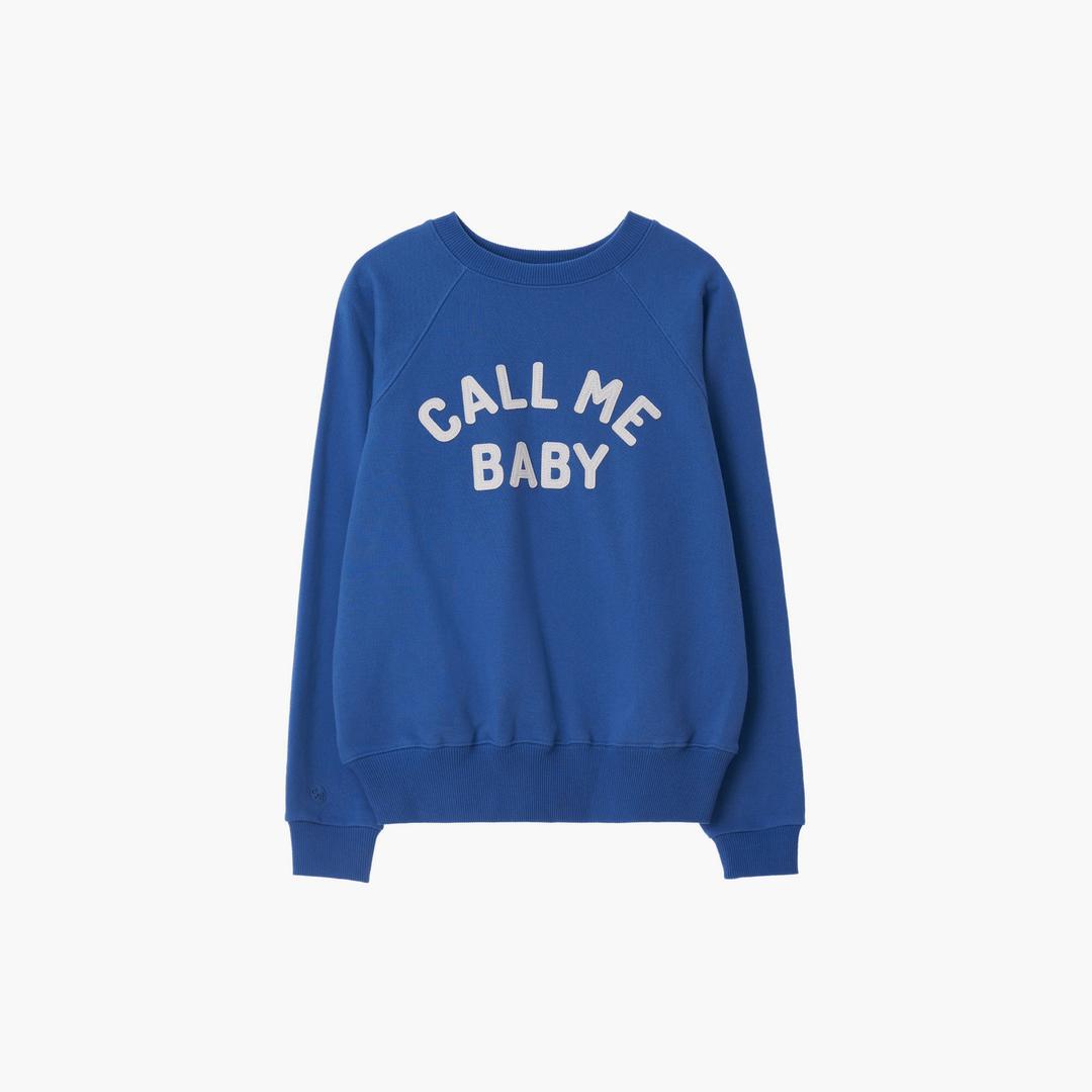 CMB Felt Applique Vintage Sweatshirts _ Blue *Final Price