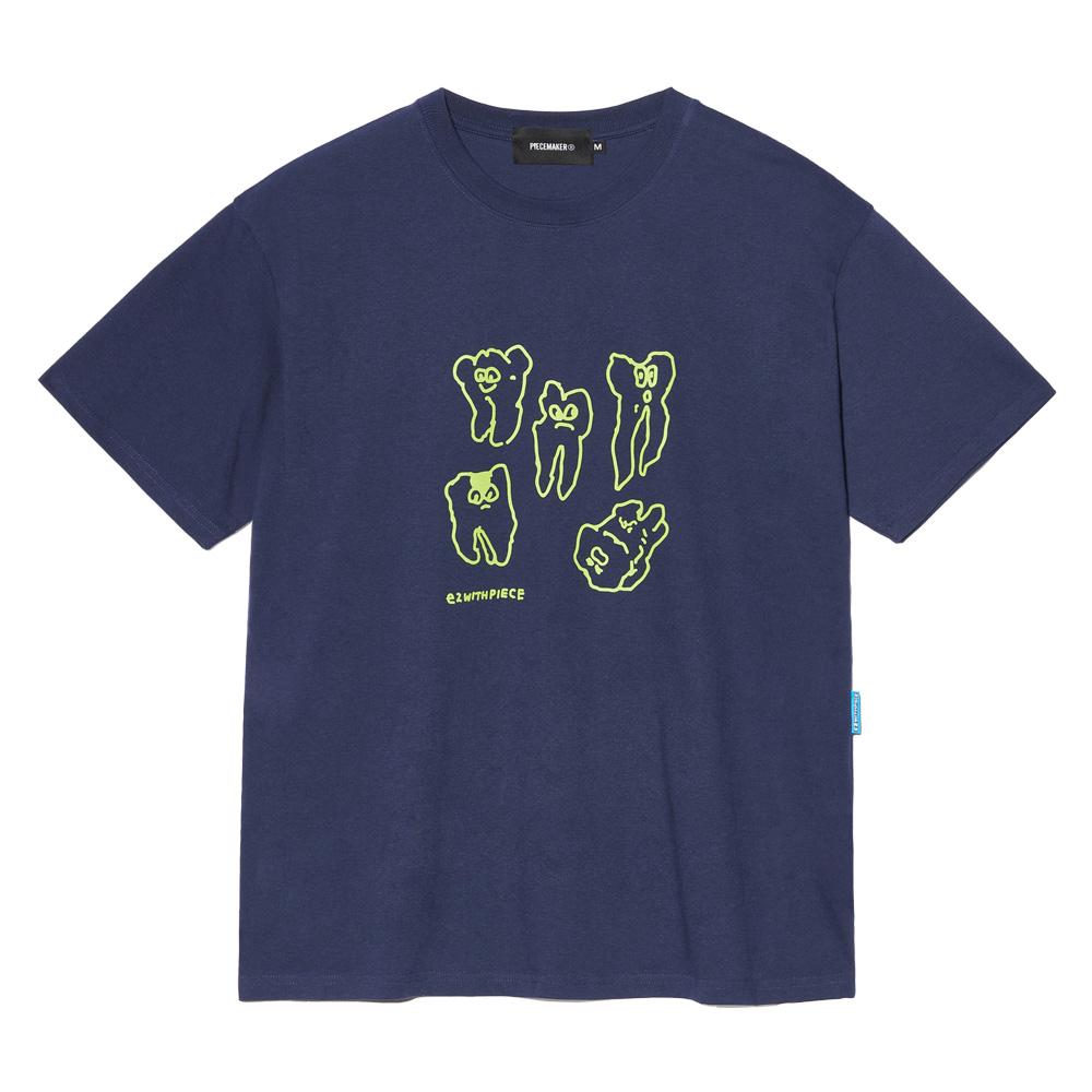 [EZwithPIECE] TEETH TEE (NAVY)