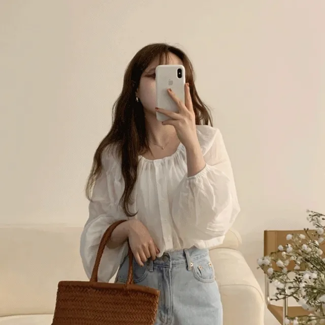 [팔뚝커버] 우서 썸머 여리 밴딩 블라우스(2color)