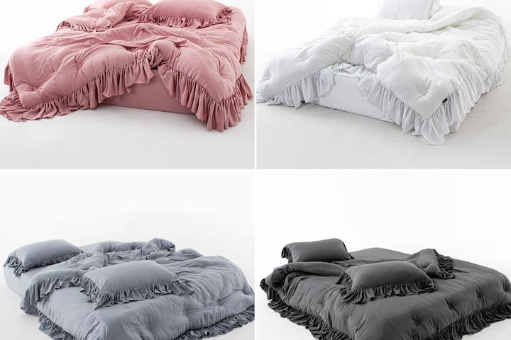 세미워싱 프릴 사계절 차렵이불 4colors
