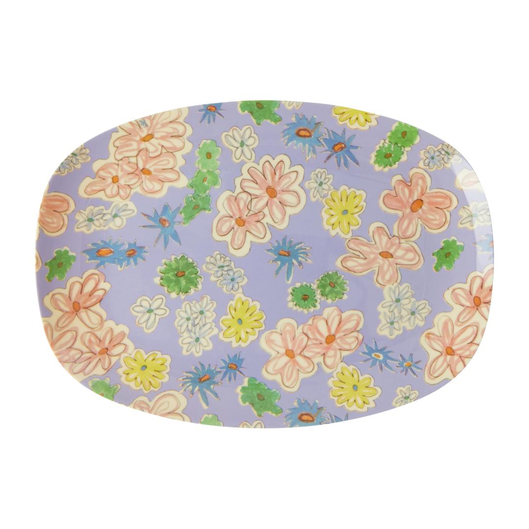 라이스 멜라민 플레이트 16.5x23 cm, Flower painting
