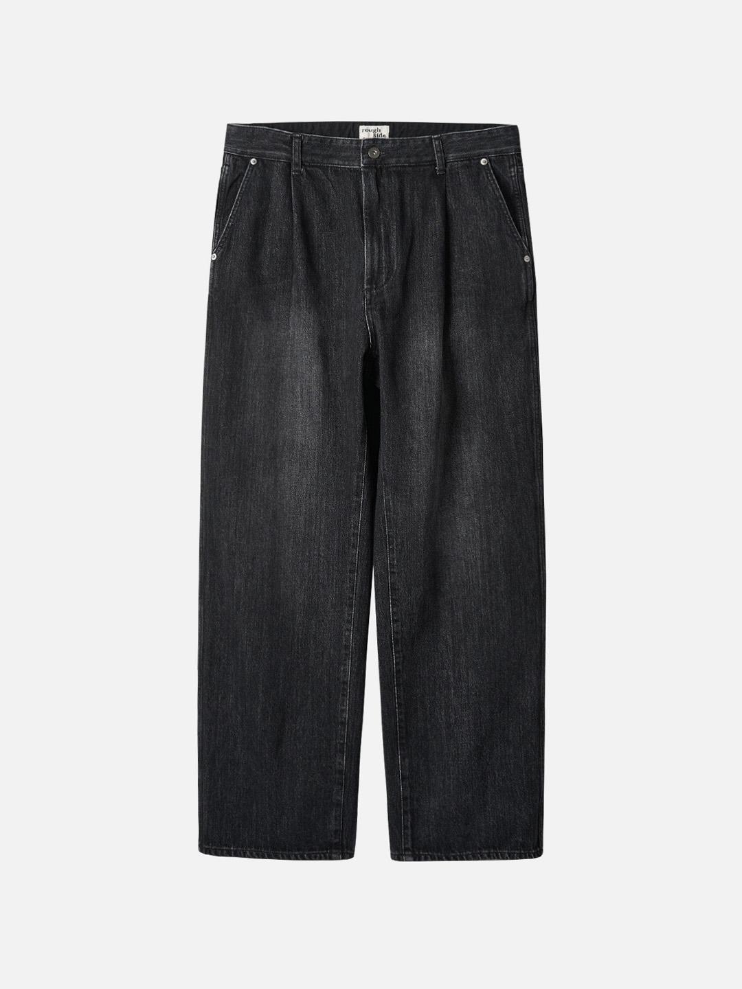 [Signature] Drape Denim Pants Washed Black