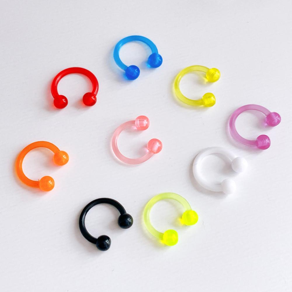 실리콘 컬러피어싱 9개세트 투볼링 말굽피어싱 알러지방지