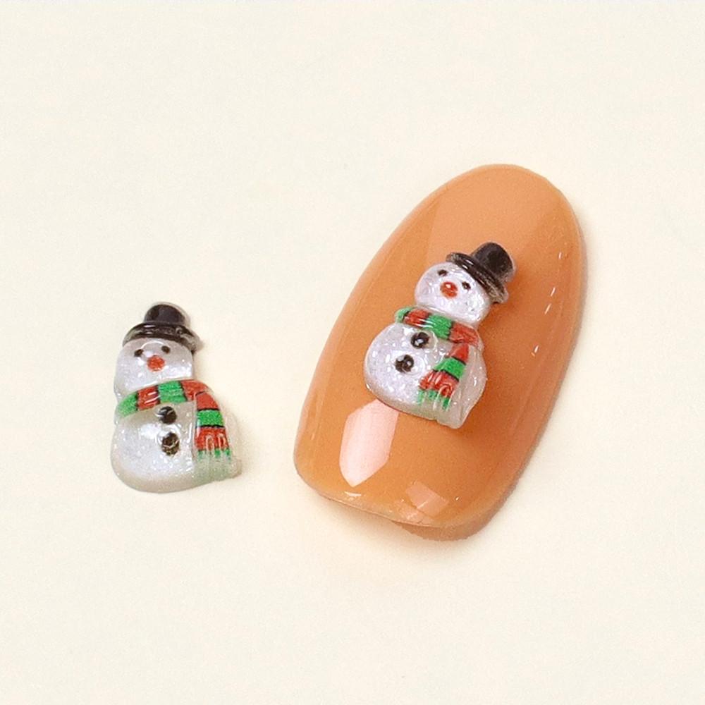펄이반짝 크리스마스 눈사람 네일파츠 2개입 (X-MAS 셀프 네일아트재료)
